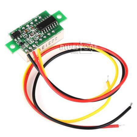 0.28 Inch 0-100V Three Wire DC Voltmeter Green - 2