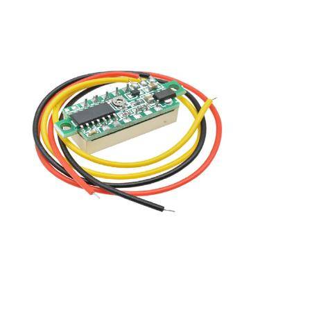 0.28 Inch 0-100V Three Wire DC Voltmeter Green - 3