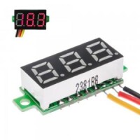 0.28 Inch 0-100V Three Wire DC Voltmeter Yellow - 2