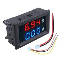 0.28 Inch 100V 10A Dual Led Voltmeter Ammeter Blue+Red - 1