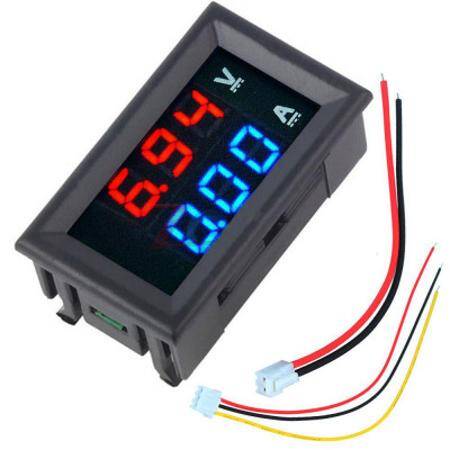 0.28 Inch 100V 10A Dual Led Voltmeter Ammeter Blue+Red - 2