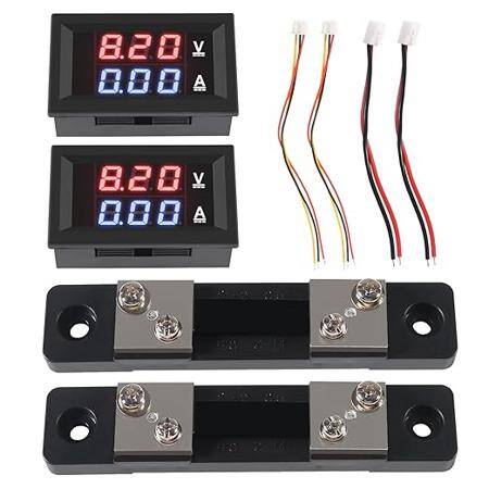 0.28 Inch 100V 50A Dual Led Voltmeter Ammeter Blue+Red - 1