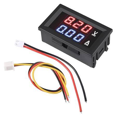 0.28 Inch 100V 50A Dual Led Voltmeter Ammeter Blue+Red - 1