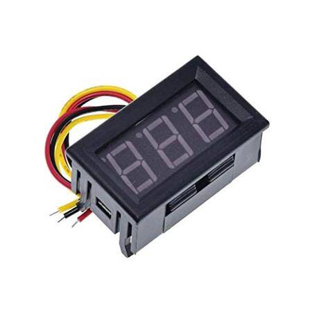 0.56 inch 0-30V Three Wire DC Voltmeter Red - 2