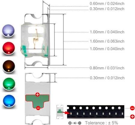 0603 (1615) RGB CA SMD LED - 3