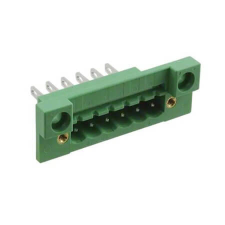 0710060 TERM.BLK.5.00MM 6P 180C MALE GREEN PANEL MOUNT - 1
