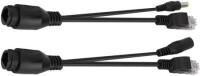 1 Pair Black 12V NonstAndard POE Waterproof Splitter Adapter Cable RJ45 DC5.5x2.1 - 1