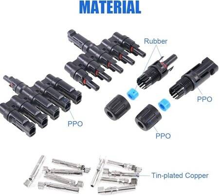 1 Pair MC4 60A 1000V Male And Female PV Connector Plugs - 2