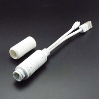 1 Pair White 12V NonstAndard POE Waterproof Splitter Adapter Cable RJ45 DC5.5x2.1 - 1