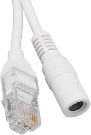 1 Pair White 12V RJ45 Injector POE Splitter Adapter Cable DC5.5x2.1 - 3