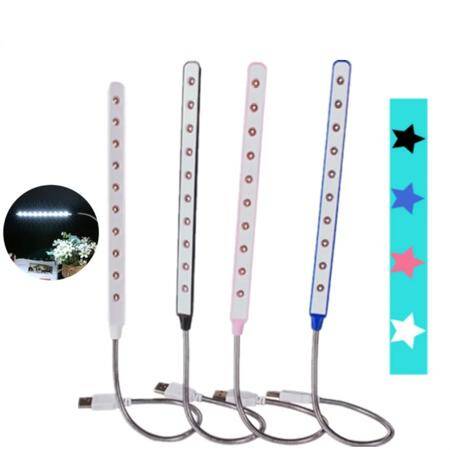 10 Leds Reading Lamp Led USB Ultra Bright Book Light Black - 1