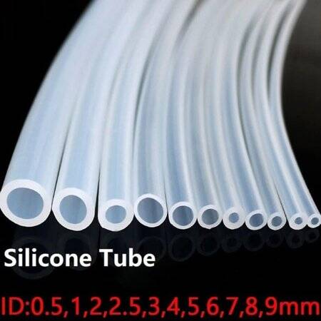 10 Metre Esnek Kauçuk Şeffaf Hortum - Silikon Tüp ID 2mm X 6mm OD - 4