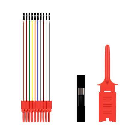 20cm Test Hook Clips For Logic Analyzer USB Saleae 24M 24Mhz 8 Channel 10-Way - 1