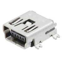10033526-N3212LF CONNECTOR USB-MINI B TYPE RECEPTACLE 5 POS 90C SMD - 1