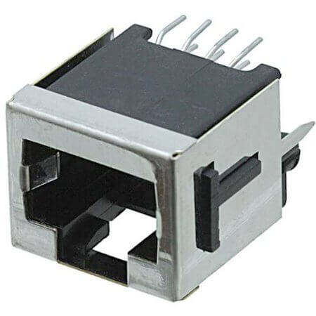 100616-1 CONNECTOR MODULAR JACK 8P8C VERT SHIELDED - 1