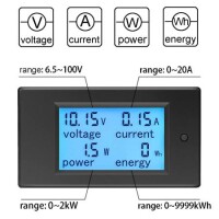 100V 20A OLED Digital Tester Amp Volt Power meter Time Capacity Energy Temp - 2