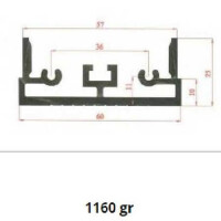 1060KT280 AL.SOĞUTUCU ALÜMİNYUM SOĞUTUCU H=25MM G=60MM L=280MM - 1