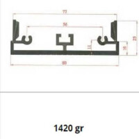 1080KT280 AL.SOĞUTUCU ALÜMİNYUM SOĞUTUCU H=25MM G=80MM L=280MM - 1