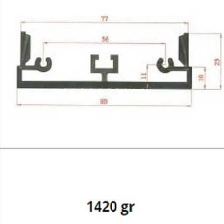 1080KT280 AL.SOĞUTUCU ALÜMİNYUM SOĞUTUCU H=25MM G=80MM L=280MM - 1