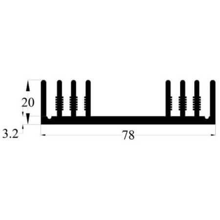 10AS87 AL.SOĞUTUCU ALÜMİNYUM SOĞUTUCU H=23.2MM G=78MM L=87MM - 1