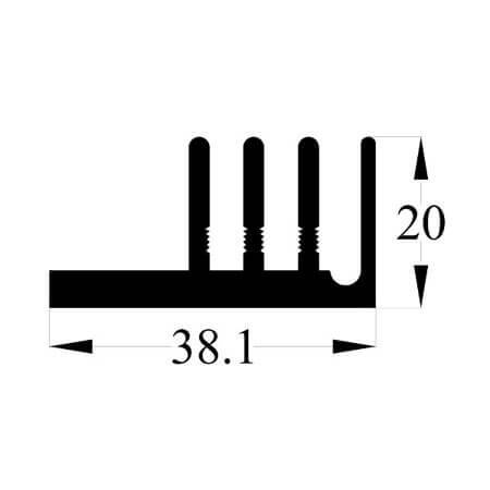 10ASY35 AL.SOĞUTUCU ALÜMİNYUM SOĞUTUCU H=20MM G=38.1MM L=35MM - 1