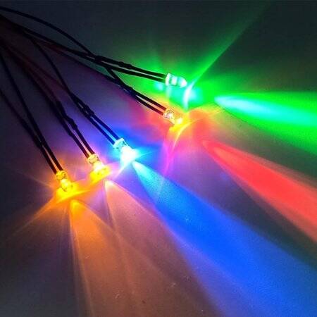 110V 3mm Water Clear Blue LED Indicator Light With 20cm Cable - 4