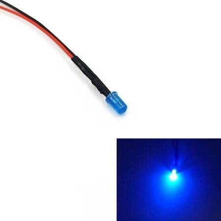 110V 3mm Water Clear Ice Blue LED Indicator Light With 20cm Cable - 1