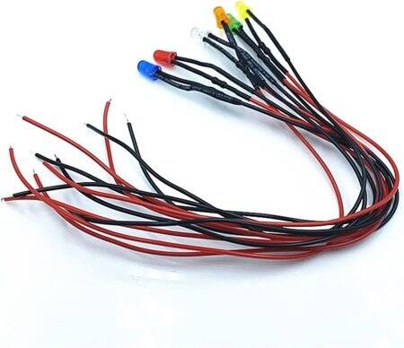 110V 5mm Warm White LED Indicator Light With 20cm Cable - 5
