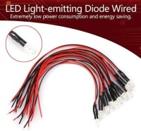 110V 5mm Water Clear Orange LED Indicator Light With 20cm Cable - 3