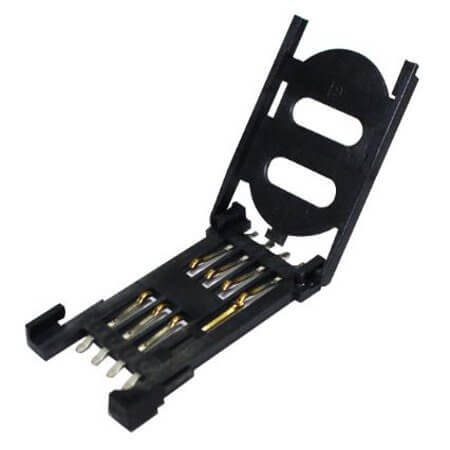 115F-AAA2 CONN.SIM CARD HINGE TYPE 6+2PIN W/PEG W/SWITCH - 1