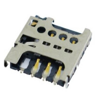 115I-AEAA CONN.MICRO SIM CARD PUSH PULL 6PIN W/SHELL - 1
