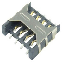 115I-BEAA-RA1 CONN.MICRO SIM CARD WITH DETECT SMT 8PIN W/SHELL - 1