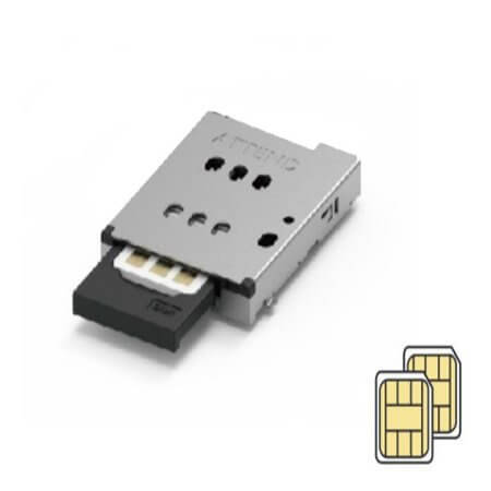 115U-B100 CONN.DUAL NANO SIM PUSH PUSH 6PIN WTRAY 115U-T003 - 1