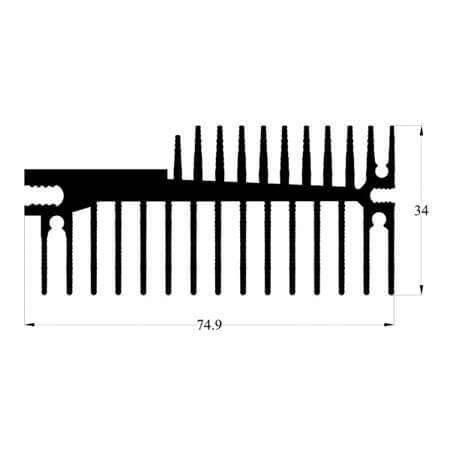 1181AS176 AL.SOĞUTUCU ALÜMİNYUM SOĞUTUCU H=34MM G=74.9MM L=176MM - 1