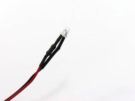 12-18V 3mm Warm White LED Indicator Light With 20cm Cable - 2
