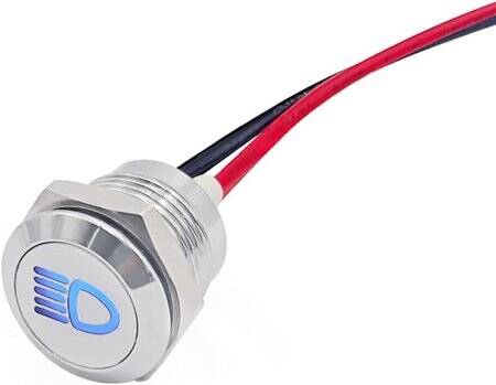 12-18V 5mm Mavi LED Metal Led Yuvası Dahil 20cm Kablolu - 1