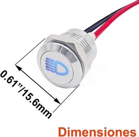 12-18V 5mm Mavi LED Metal Led Yuvası Dahil 20cm Kablolu - 2