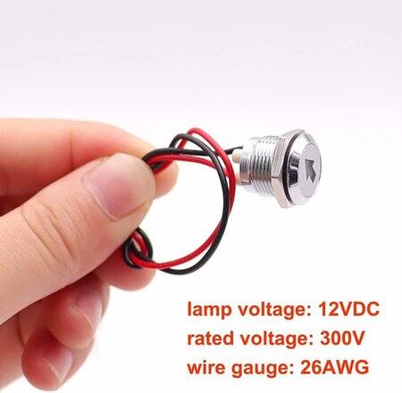 12-18V 5mm Mavi LED Metal Led Yuvası Dahil 20cm Kablolu - 3