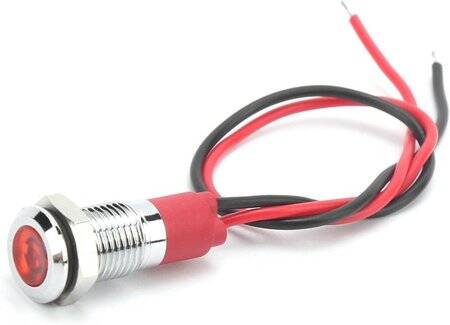 12-18V 8mm Water Clear Purple LED Indicator Light With 20cm Cable - 1