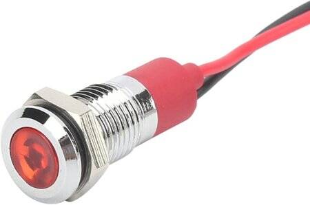 12-18V 8mm Water Clear Purple LED Indicator Light With 20cm Cable - 2