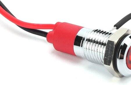 12-18V 8mm Water Clear Purple LED Indicator Light With 20cm Cable - 3
