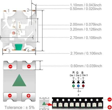 1206 (3227) SMD LED RGB CC - 2