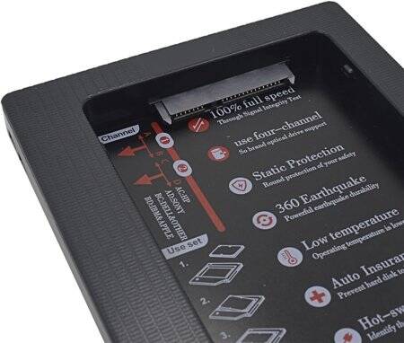 12.7mm All Aluminum Universal SATA 3.0 LED 2nd HDD Caddy - 5