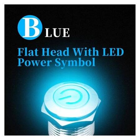 12mm 110-220V Waterproof Self-Locking Metal Push Button Switch With White Led Light - 1