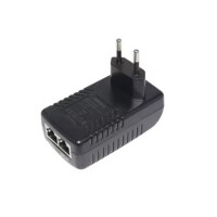 12V 1A 100M PoE Injector EU Plug - Silver Network Port - 1