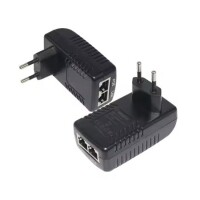 12V 1A 100M PoE Injector EU Plug - Silver Network Port - 5