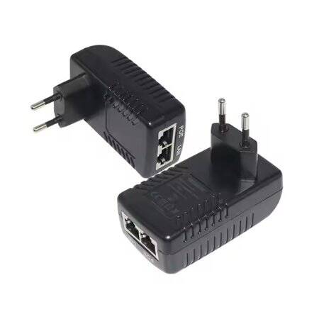 12V 1A 100M PoE Injector EU Plug - Silver Network Port - 5