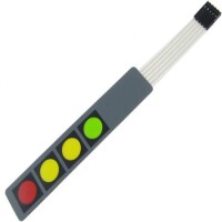 12V 1x4 4 Key Matrix Membrane Switch Keypad Keyboard 107x20x0.8mm - 1