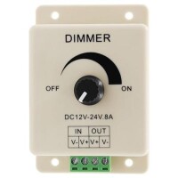 12V-24V 8A Adjustable Manual Knob Dimmer Switches for Single Led Strip  - 1