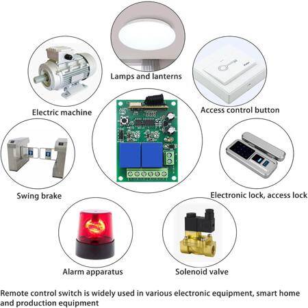 12V 2CH Relay Module Wireless Remote Control Switch + 2 x RF 433Mhz Remote - With Battery - 9